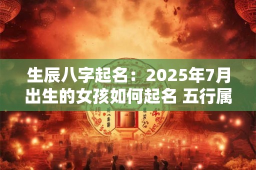 生辰八字起名：2025年7月出生的女孩如何起名 五行属什么