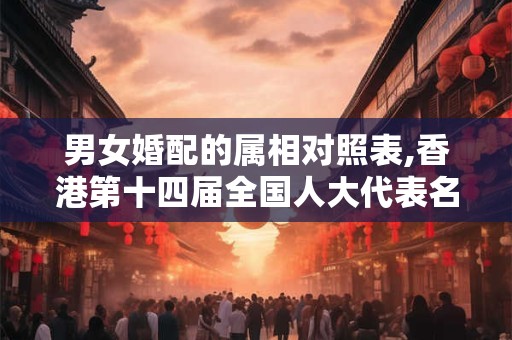 男女婚配的属相对照表,香港第十四届全国人大代表名单