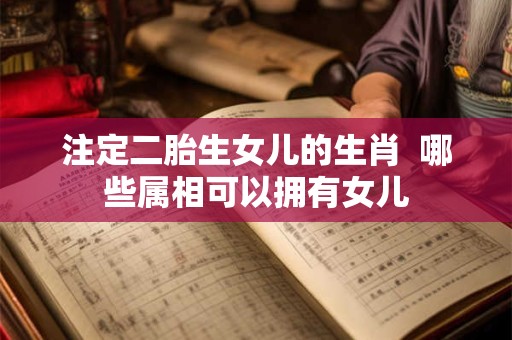 注定二胎生女儿的生肖  哪些属相可以拥有女儿