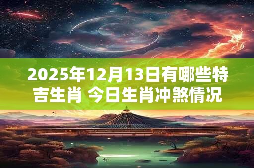 详细阅读:2025年12月13日有哪些特吉生肖 今日生肖冲煞情况 2025年12月13日有哪些特吉生肖 今日生肖冲煞情况