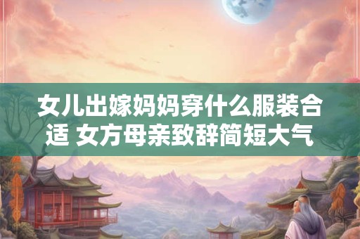 女儿出嫁妈妈穿什么服装合适 女方母亲致辞简短大气