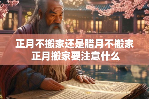 正月不搬家还是腊月不搬家 正月搬家要注意什么