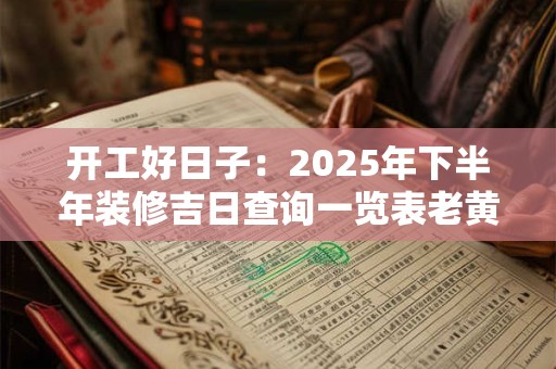 开工好日子：2025年下半年装修吉日查询一览表老黄历