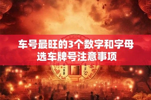 车号最旺的3个数字和字母 选车牌号注意事项