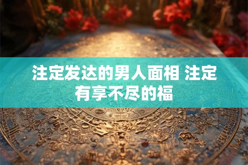 注定发达的男人面相 注定有享不尽的福
