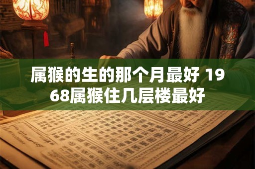 属猴的生的那个月最好 1968属猴住几层楼最好