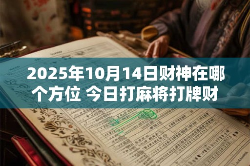 2025年10月14日财神在哪个方位 今日打麻将打牌财运方位！