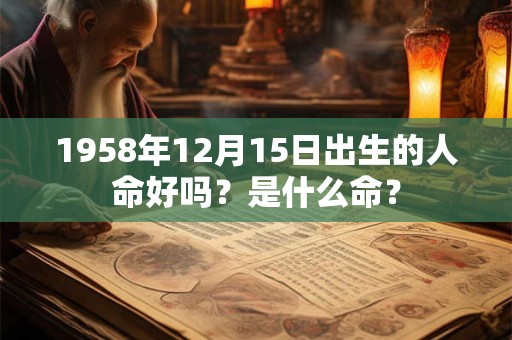 1958年12月15日出生的人命好吗？是什么命？