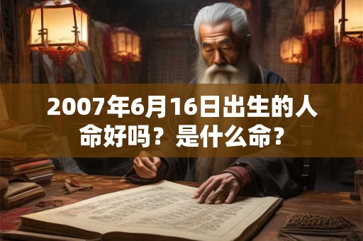 2007年6月16日出生的人命好吗?是什么命? 2007年6月16日出生的人命好吗?是什么命?