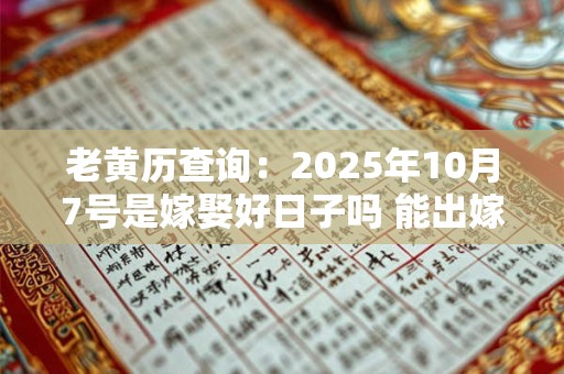 老黄历查询：2026年10月7号是嫁娶好日子吗 能出嫁吗