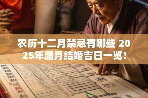 农历十二月禁忌有哪些 2025年腊月结婚吉日一览！