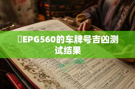 滬EPG560的车牌号吉凶测试结果