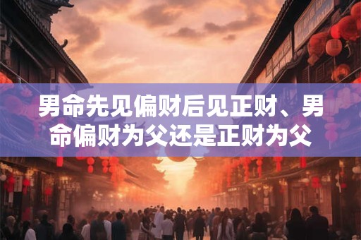 男命先见偏财后见正财、男命偏财为父还是正财为父