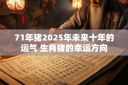 71年猪2025年未来十年的运气 生肖猪的幸运方向