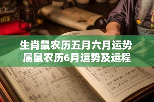 生肖鼠农历五月六月运势 属鼠农历6月运势及运程