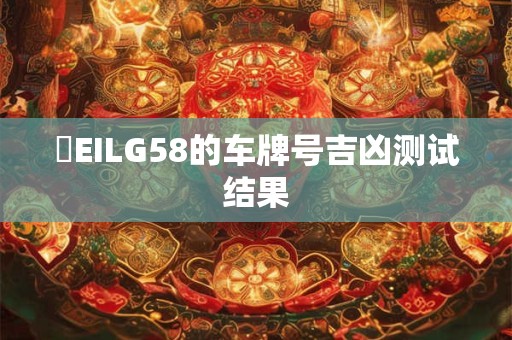 粵EILG58的车牌号吉凶测试结果