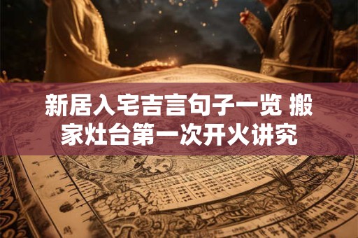 新居入宅吉言句子一览 搬家灶台第一次开火讲究