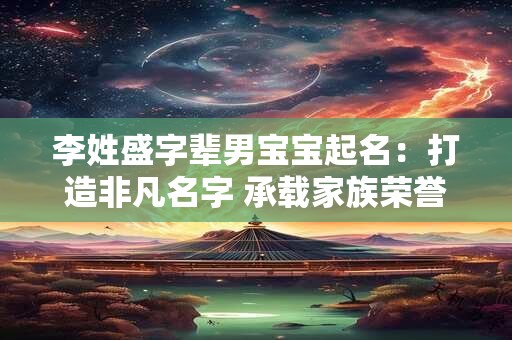 李姓盛字辈男宝宝起名:打造非凡名字 承载家族荣誉与希望 李姓盛字辈男宝宝起名:打造非凡名字 承载家族荣誉与希望