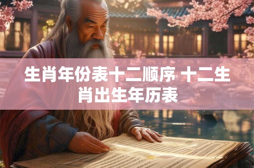 生肖年份表十二顺序 十二生肖出生年历表
