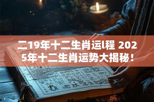 二19年十二生肖运l程 2025年十二生肖运势大揭秘！