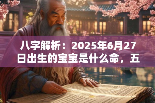 八字解析：2025年6月27日出生的宝宝是什么命，五行缺什么