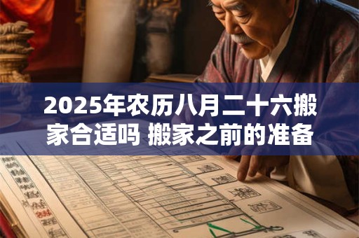 2025年农历八月二十六搬家合适吗 搬家之前的准备