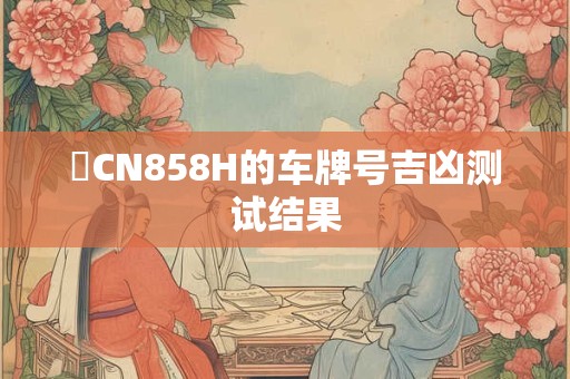 貴CN858H的车牌号吉凶测试结果