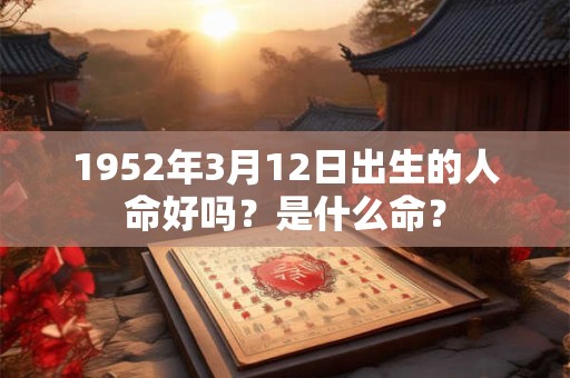 1952年3月12日出生的人命好吗？是什么命？