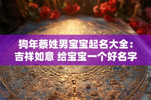 狗年蔡姓男宝宝起名大全：吉祥如意 给宝宝一个好名字