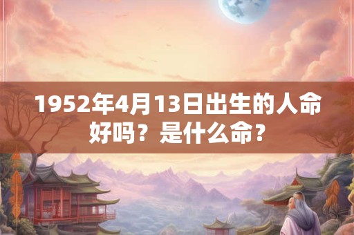 1952年4月13日出生的人命好吗？是什么命？