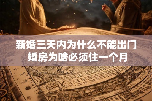 新婚三天内为什么不能出门 婚房为啥必须住一个月