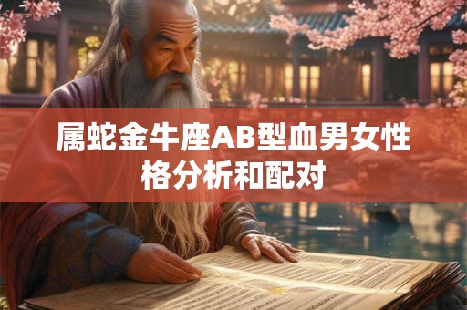 属蛇金牛座AB型血男女性格分析和配对
