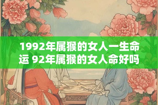 1992年属猴的女人一生命运 92年属猴的女人命好吗