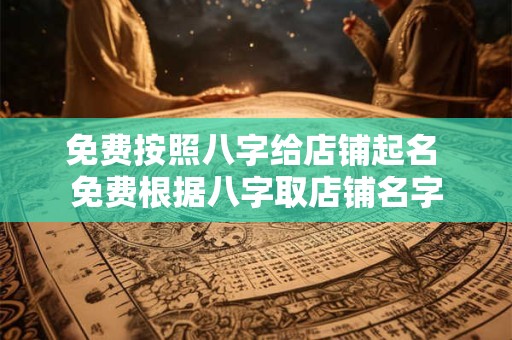 免费按照八字给店铺起名 免费根据八字取店铺名字