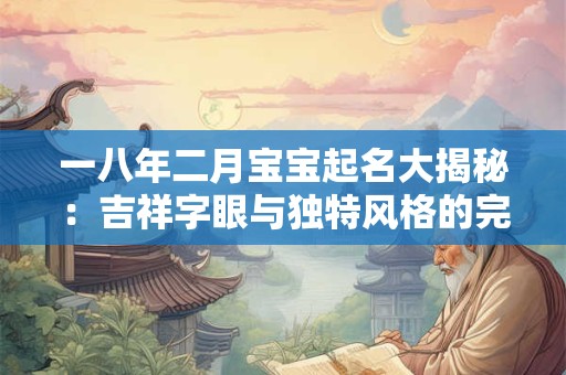 一八年二月宝宝起名大揭秘:吉祥字眼与独特风格的完美结合 一八年二月宝宝起名大揭秘:吉祥字眼与独特风格的完美结合