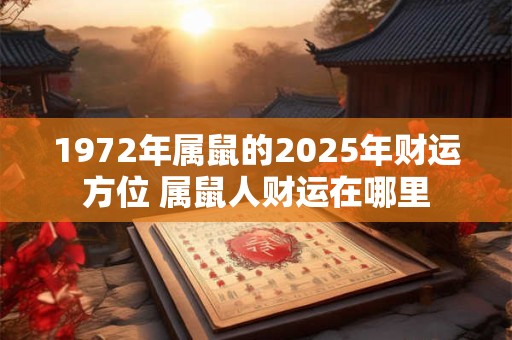 1972年属鼠的2025年财运方位 属鼠人财运在哪里