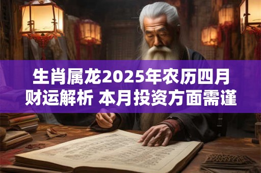 生肖属龙2025年农历四月财运解析 本月投资方面需谨慎对待