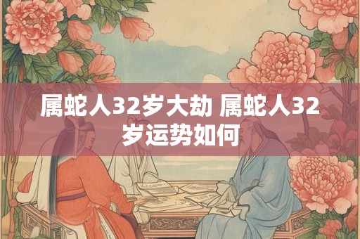 属蛇人32岁大劫 属蛇人32岁运势如何