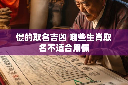 憬的取名吉凶 哪些生肖取名不适合用憬