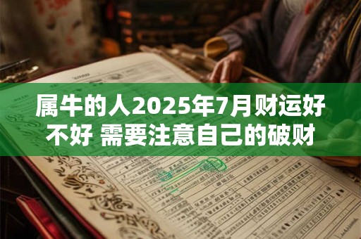 属牛的人2025年7月财运好不好 需要注意自己的破财行为