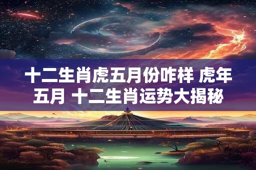 十二生肖虎五月份咋样 虎年五月 十二生肖运势大揭秘! 十二生肖虎五月份咋样 虎年五月 十二生肖运势大揭秘!