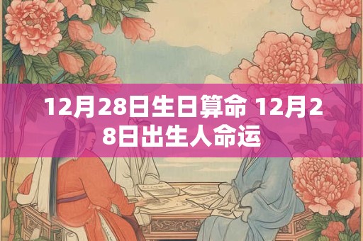 12月28日生日算命 12月28日出生人命运