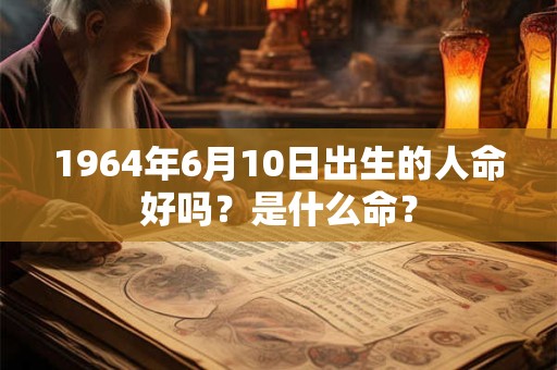 1964年6月10日出生的人命好吗？是什么命？