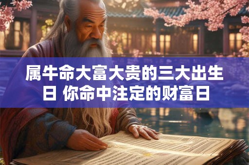属牛命大富大贵的三大出生日 你命中注定的财富日
