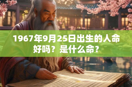 1967年9月25日出生的人命好吗？是什么命？