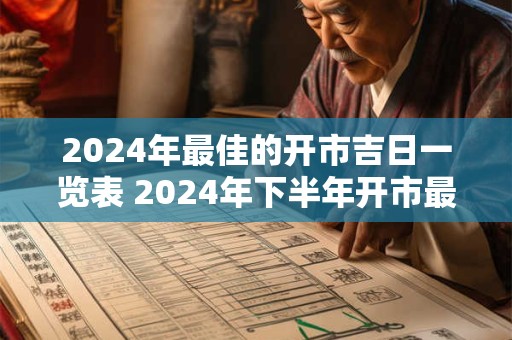 2024年最佳的开市吉日一览表 2024年下半年开市最佳日子