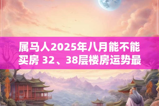 属马人2025年八月能不能买房 32、38层楼房运势最佳
