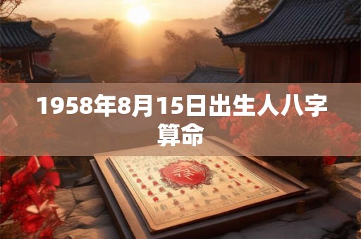 1958年8月15日出生人八字算命