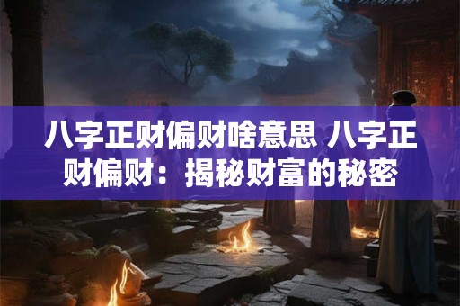 八字正财偏财啥意思 八字正财偏财:揭秘财富的秘密 八字正财偏财啥意思 八字正财偏财:揭秘财富的秘密