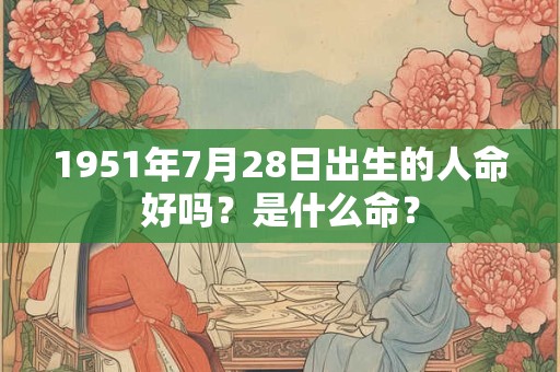 1951年7月28日出生的人命好吗？是什么命？
